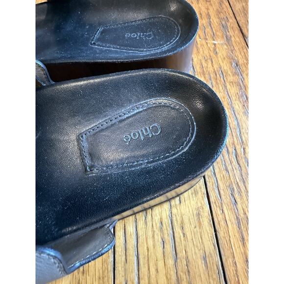 Authentic Chloe Carrara Scalloped slide sandal Tan/Gray Size 37 - Picture 8 of 10